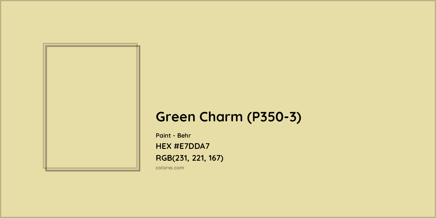 HEX #E7DDA7 Green Charm (P350-3) Paint Behr - Color Code