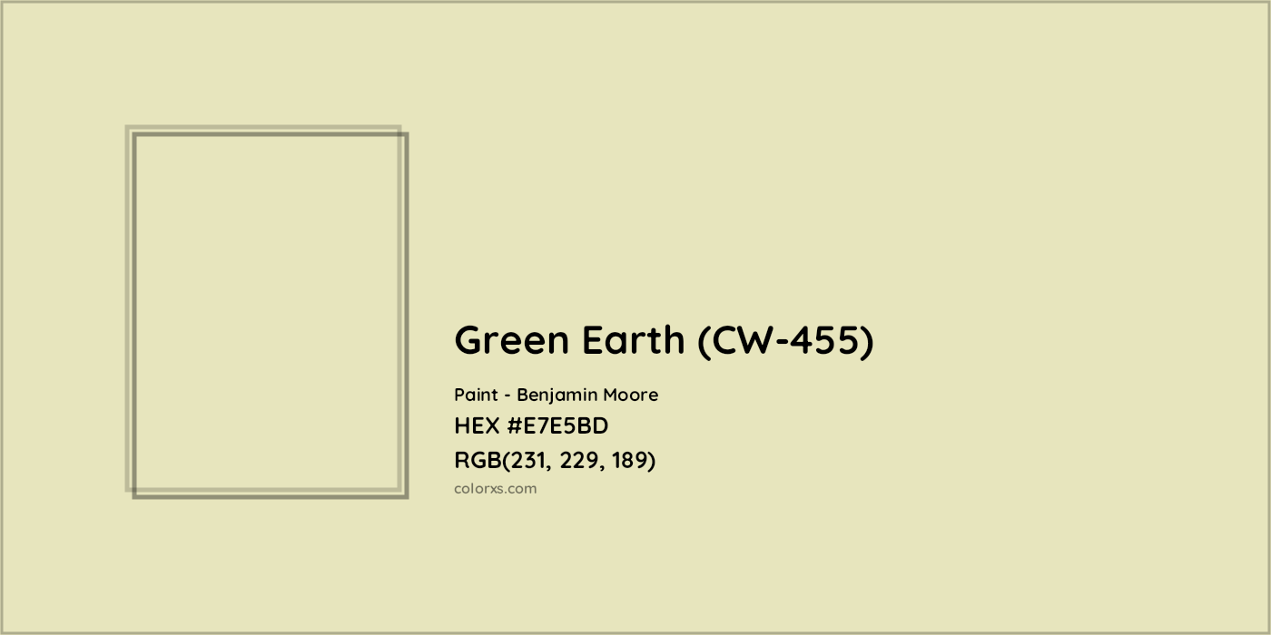 HEX #E7E5BD Green Earth (CW-455) Paint Benjamin Moore - Color Code