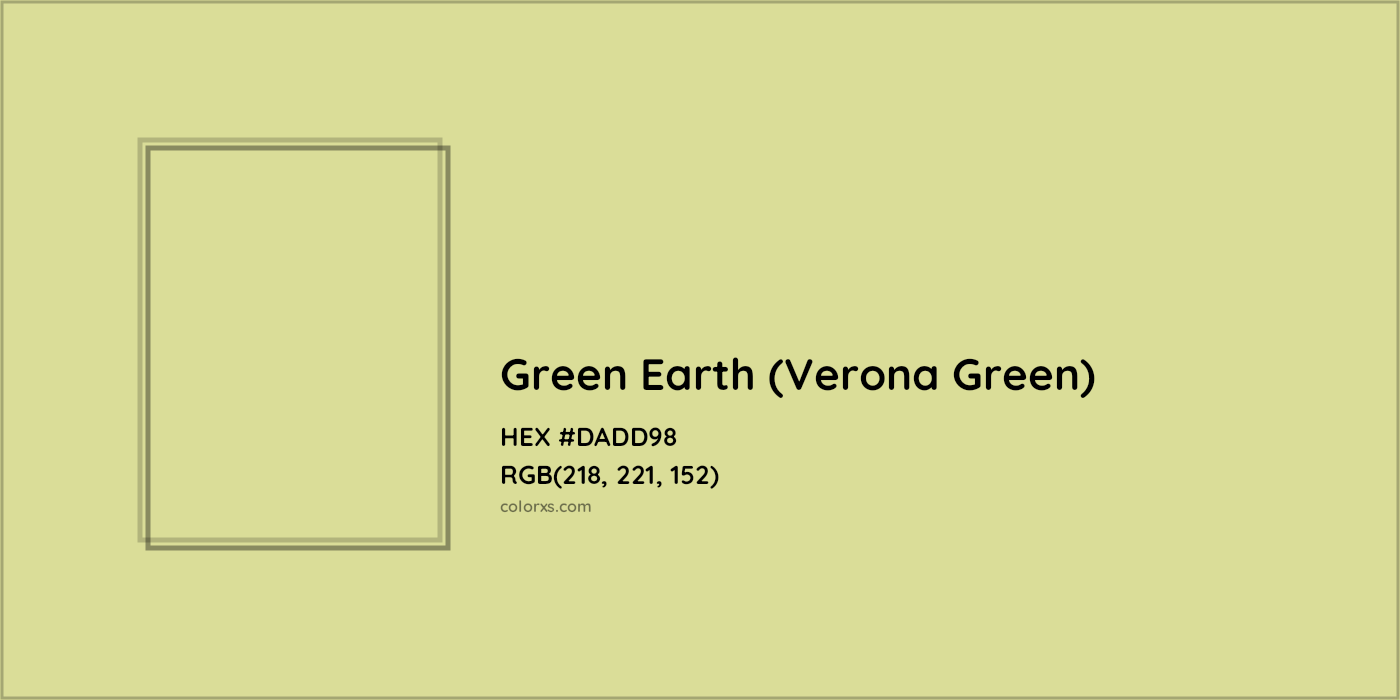HEX #DADD98 Green Earth (Verona Green) Color - Color Code