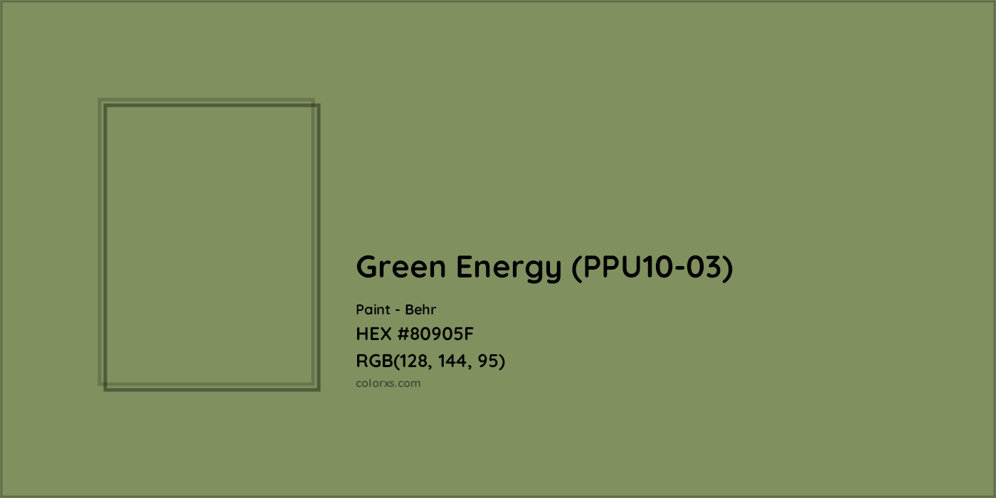 HEX #80905F Green Energy (PPU10-03) Paint Behr - Color Code