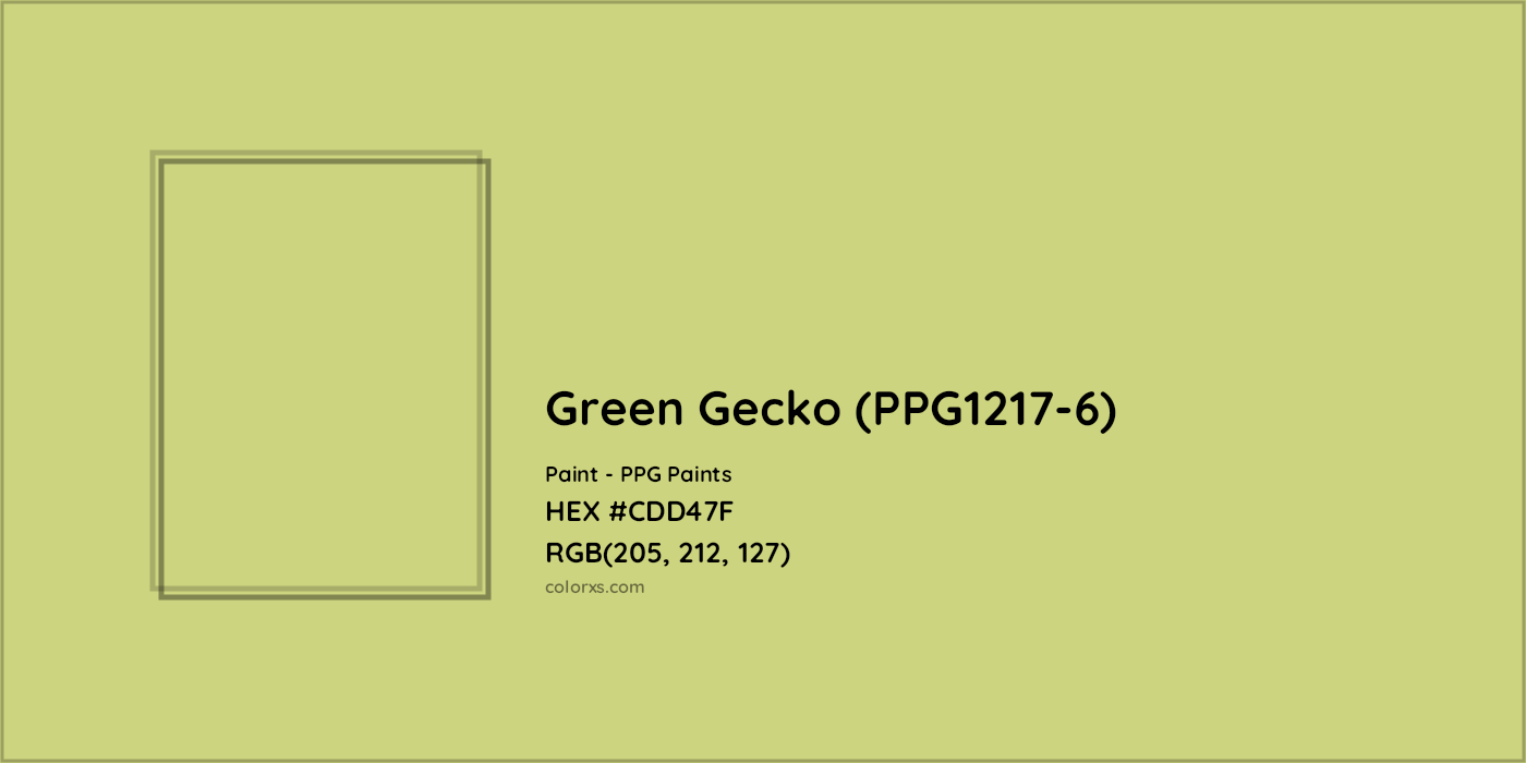 HEX #CDD47F Green Gecko (PPG1217-6) Paint PPG Paints - Color Code