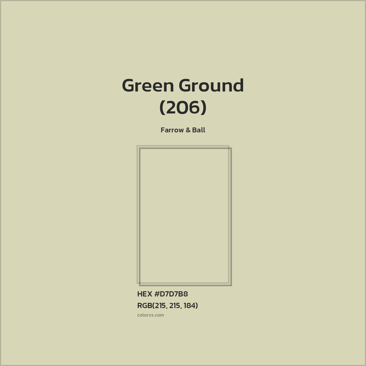 HEX #D7D7B8 Green Ground (206) Paint Farrow & Ball - Color Code