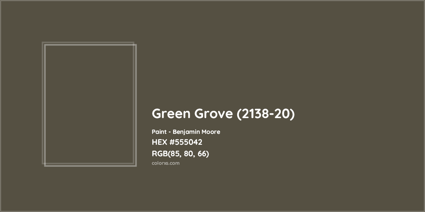 HEX #555042 Green Grove (2138-20) Paint Benjamin Moore - Color Code
