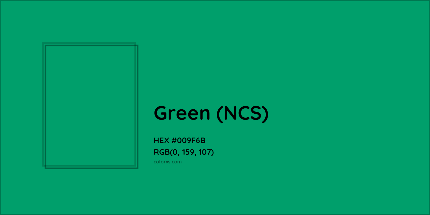 HEX #009F6B Green (NCS) Color - Color Code