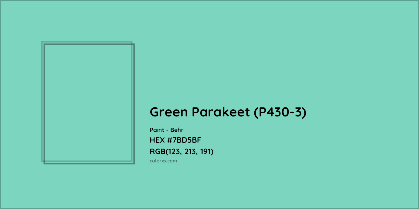HEX #7BD5BF Green Parakeet (P430-3) Paint Behr - Color Code