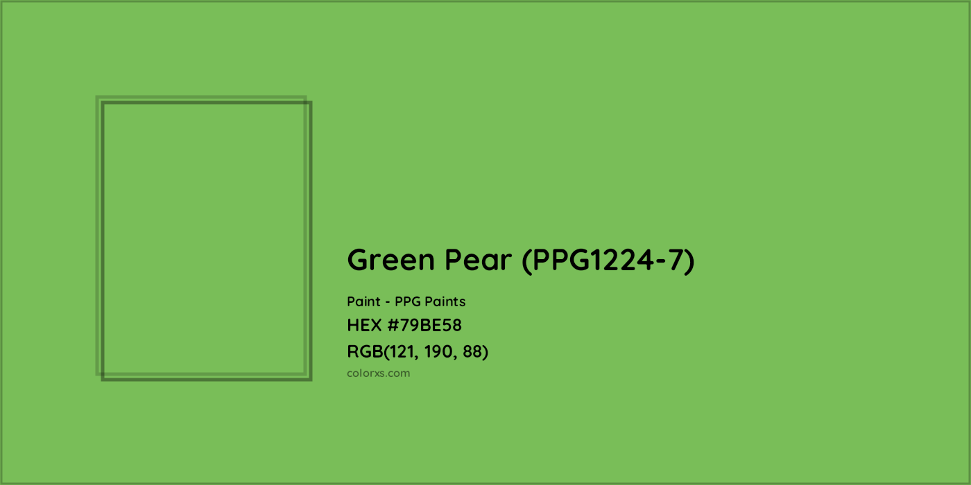 HEX #79BE58 Green Pear (PPG1224-7) Paint PPG Paints - Color Code