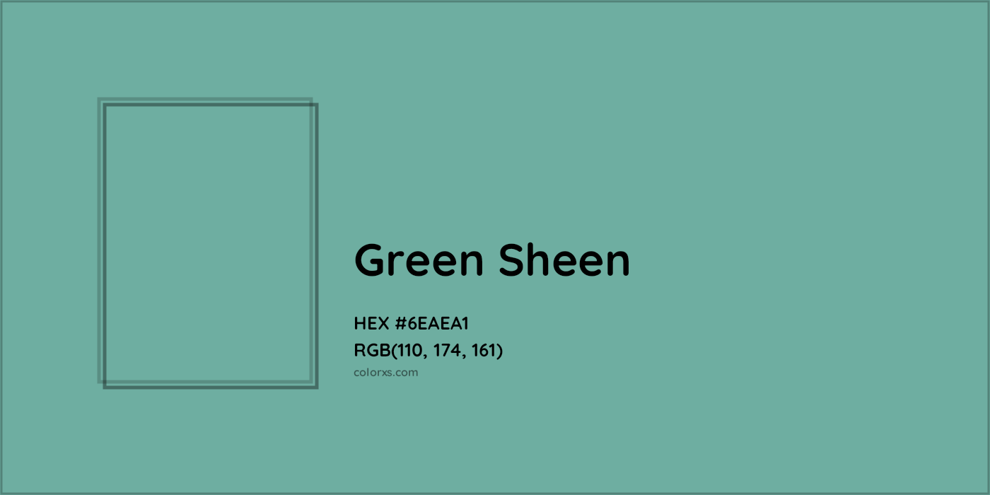 HEX #6EAEA1 Green Sheen Color Crayola Crayons - Color Code