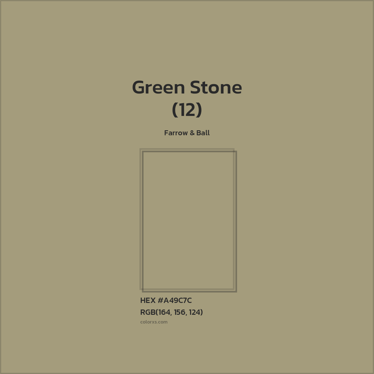 HEX #A49C7C Green Stone (12) Paint Farrow & Ball - Color Code