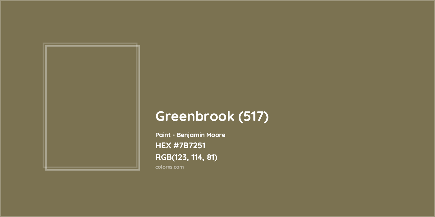 HEX #7B7251 Greenbrook (517) Paint Benjamin Moore - Color Code