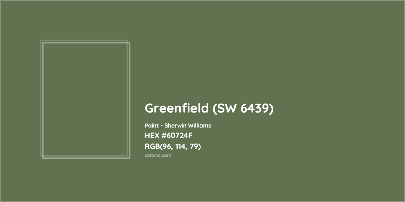 HEX #60724F Greenfield (SW 6439) Paint Sherwin Williams - Color Code