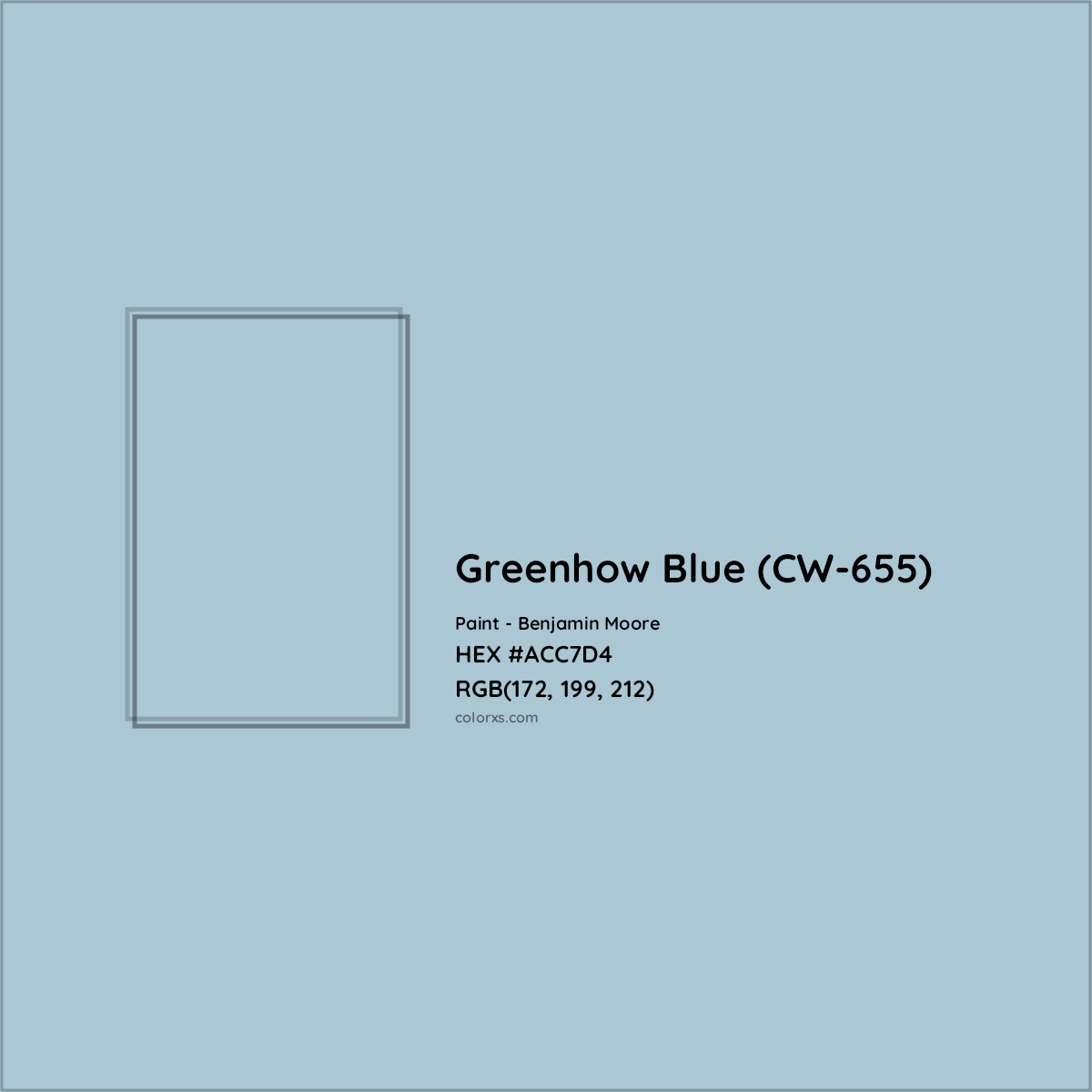 HEX #ACC7D4 Greenhow Blue (CW-655) Paint Benjamin Moore - Color Code