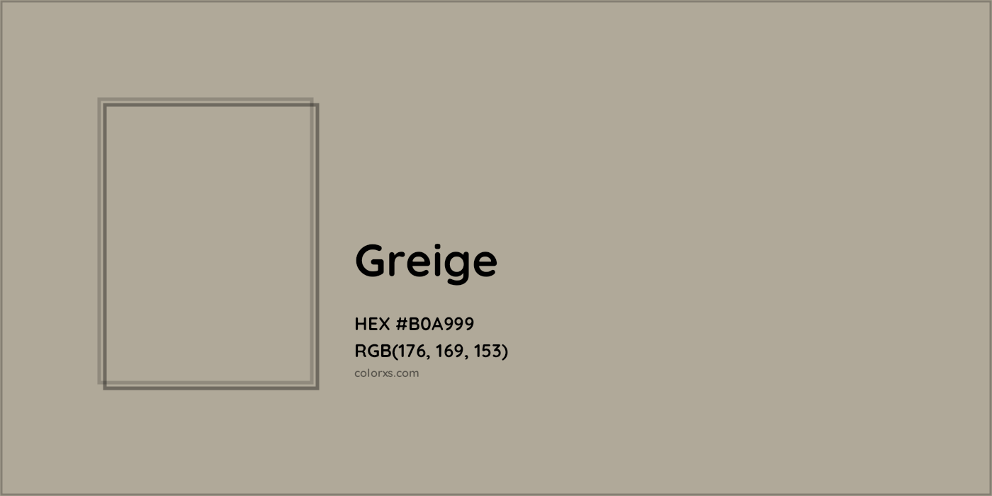 HEX #B0A999 Greige Color - Color Code