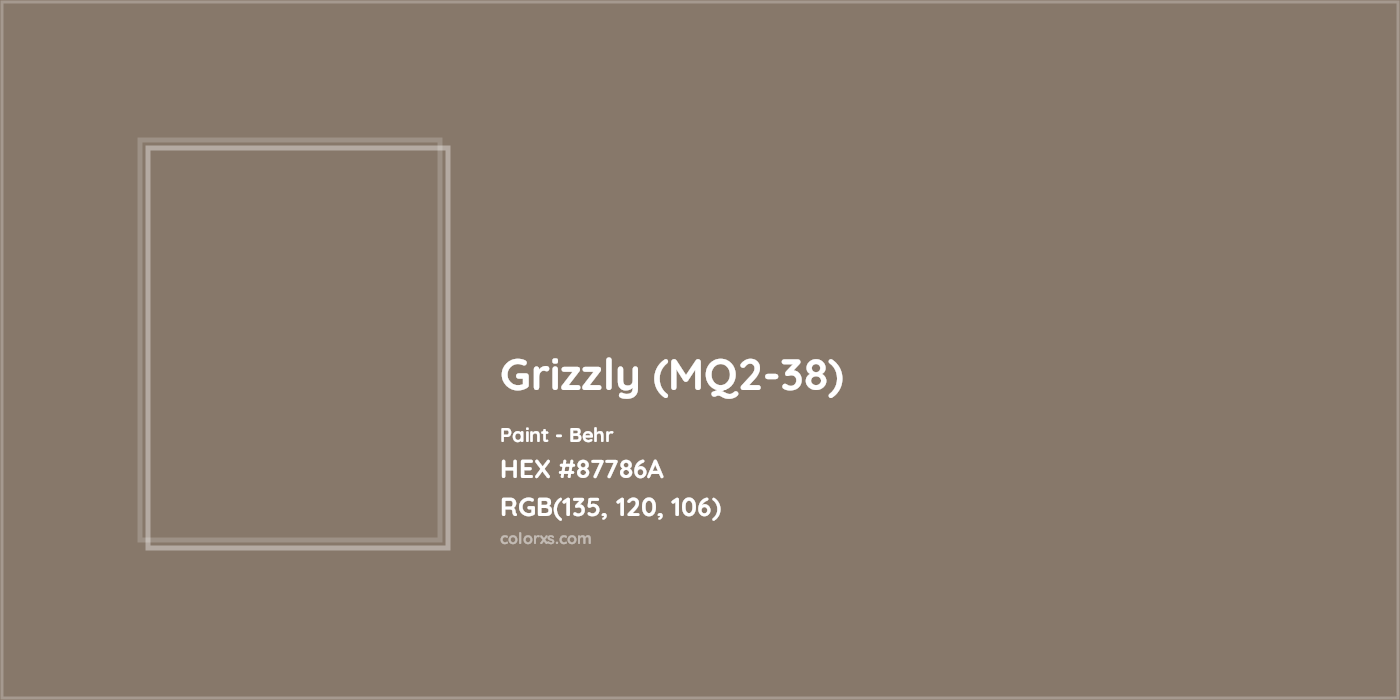 HEX #87786A Grizzly (MQ2-38) Paint Behr - Color Code