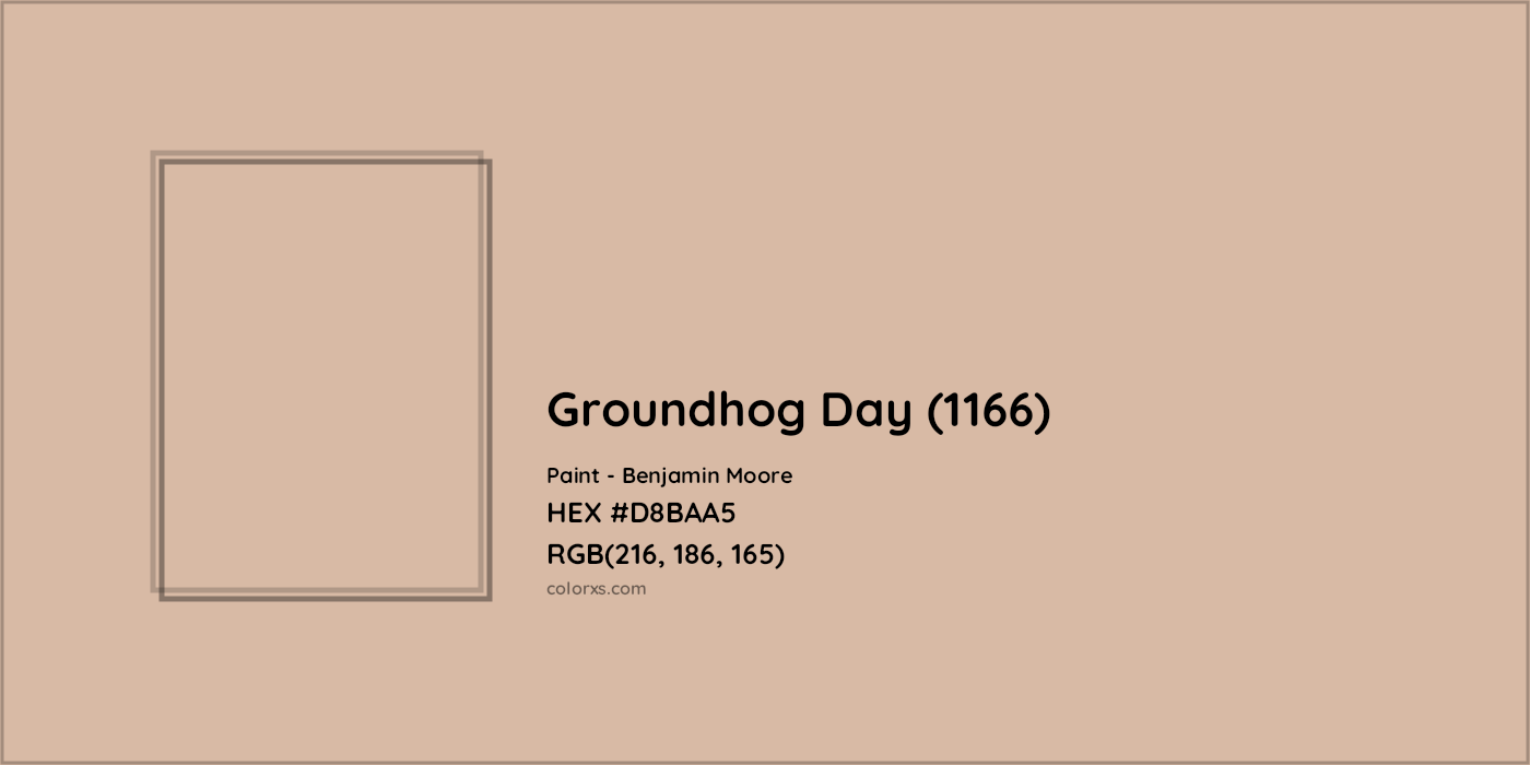 HEX #D8BAA5 Groundhog Day (1166) Paint Benjamin Moore - Color Code