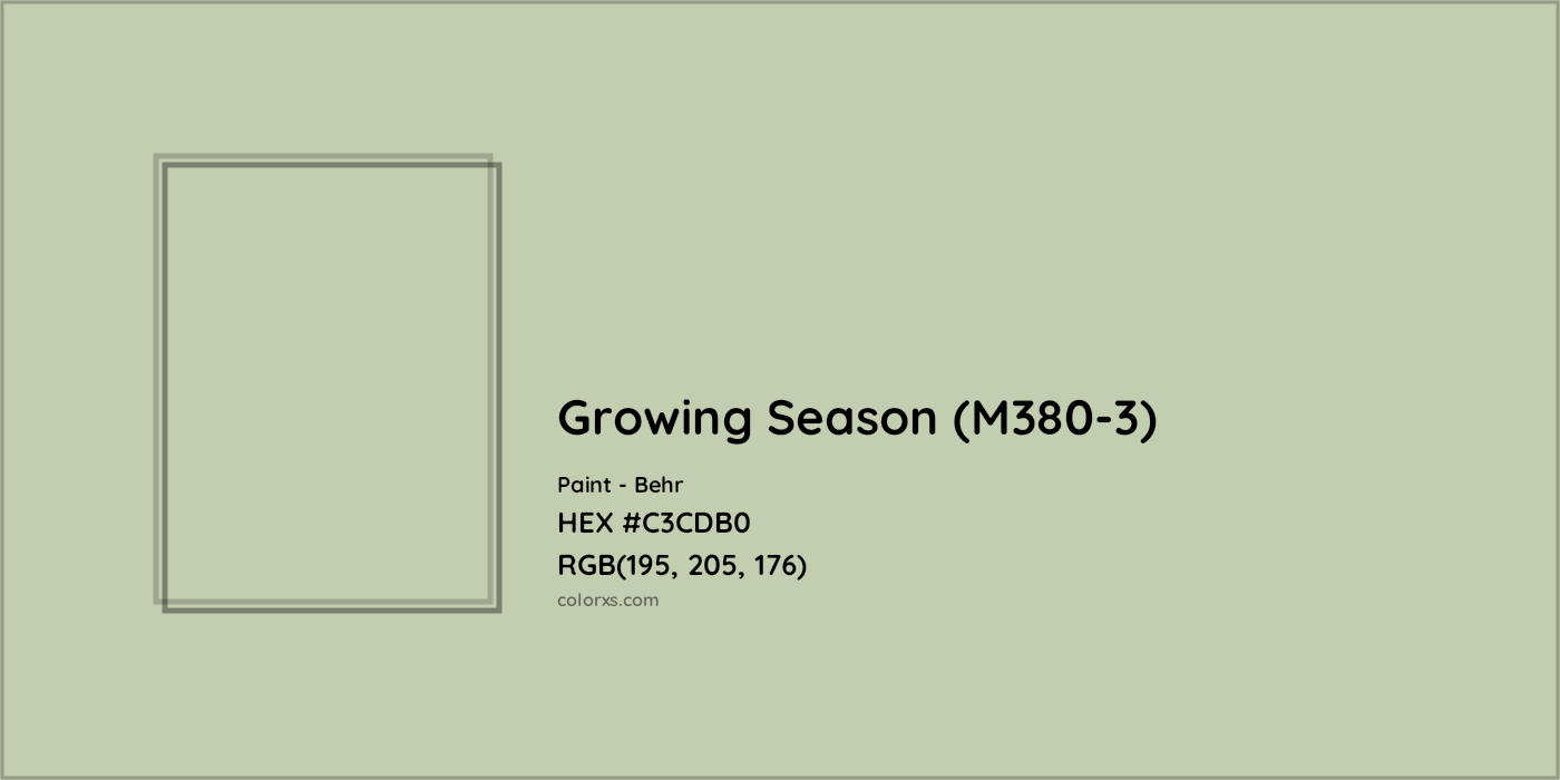 HEX #C3CDB0 Growing Season (M380-3) Paint Behr - Color Code