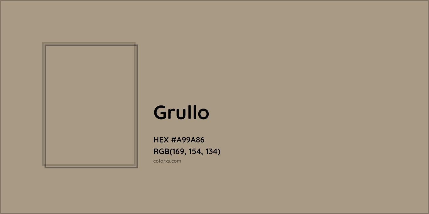 HEX #A99A86 Grullo Color - Color Code