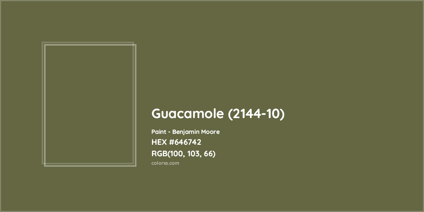 HEX #646742 Guacamole (2144-10) Paint Benjamin Moore - Color Code