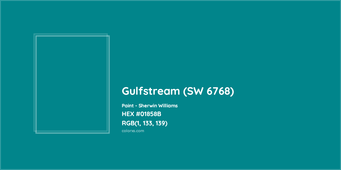 HEX #01858B Gulfstream (SW 6768) Paint Sherwin Williams - Color Code