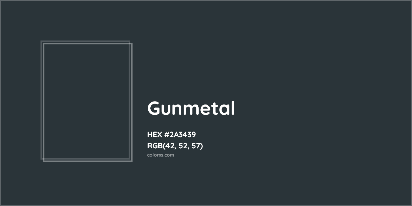 HEX #2A3439 Gunmetal Color - Color Code