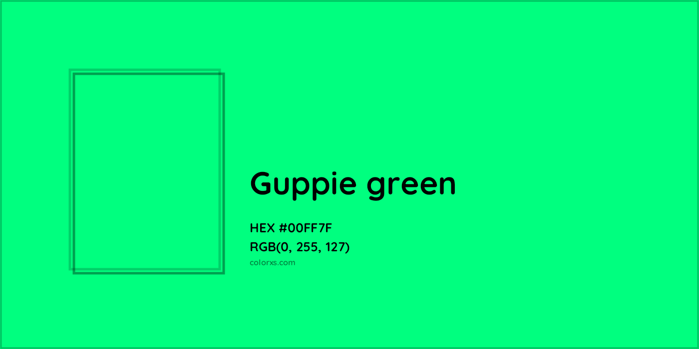 HEX #00FF7F Guppie green Color - Color Code