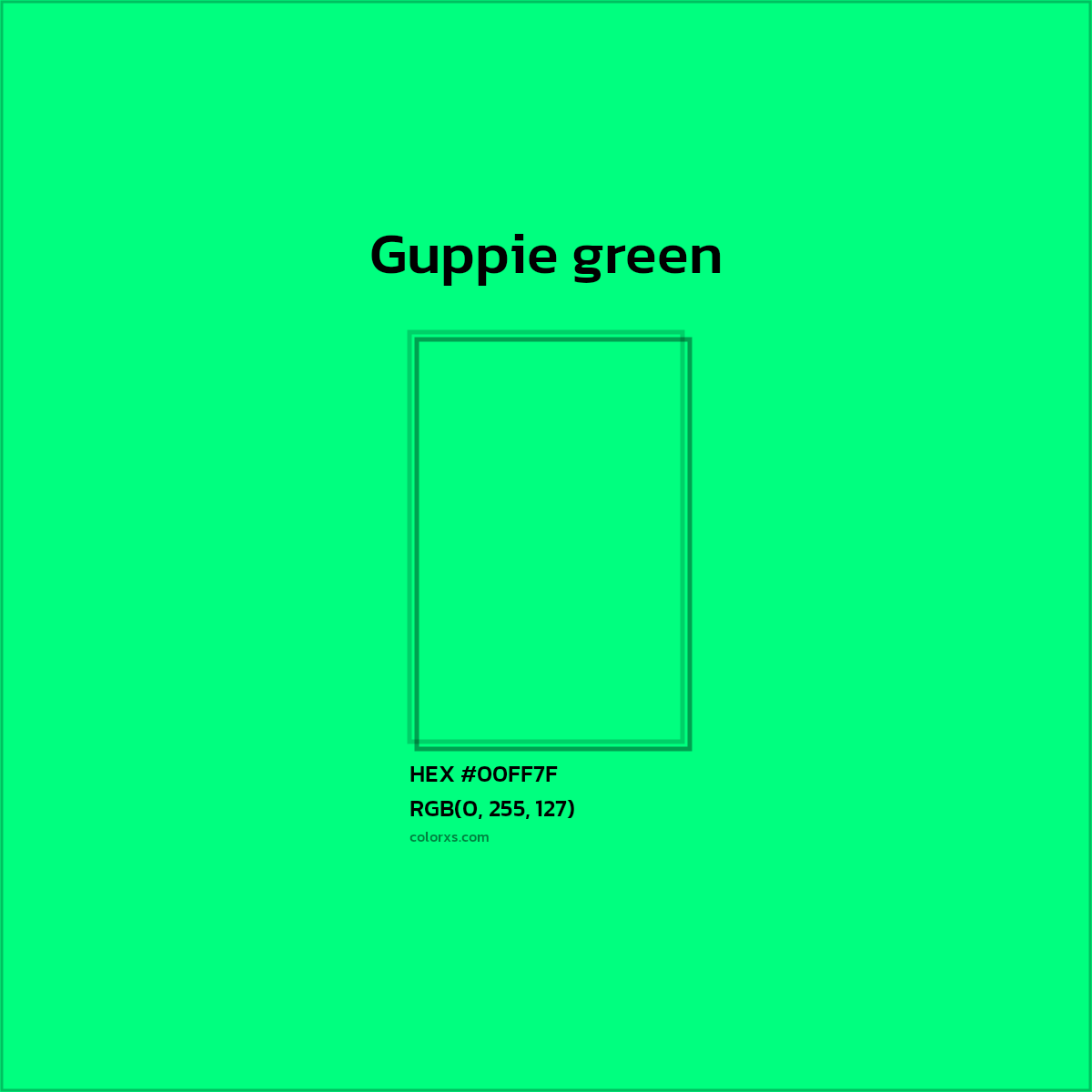 HEX #00FF7F Guppie green Color - Color Code