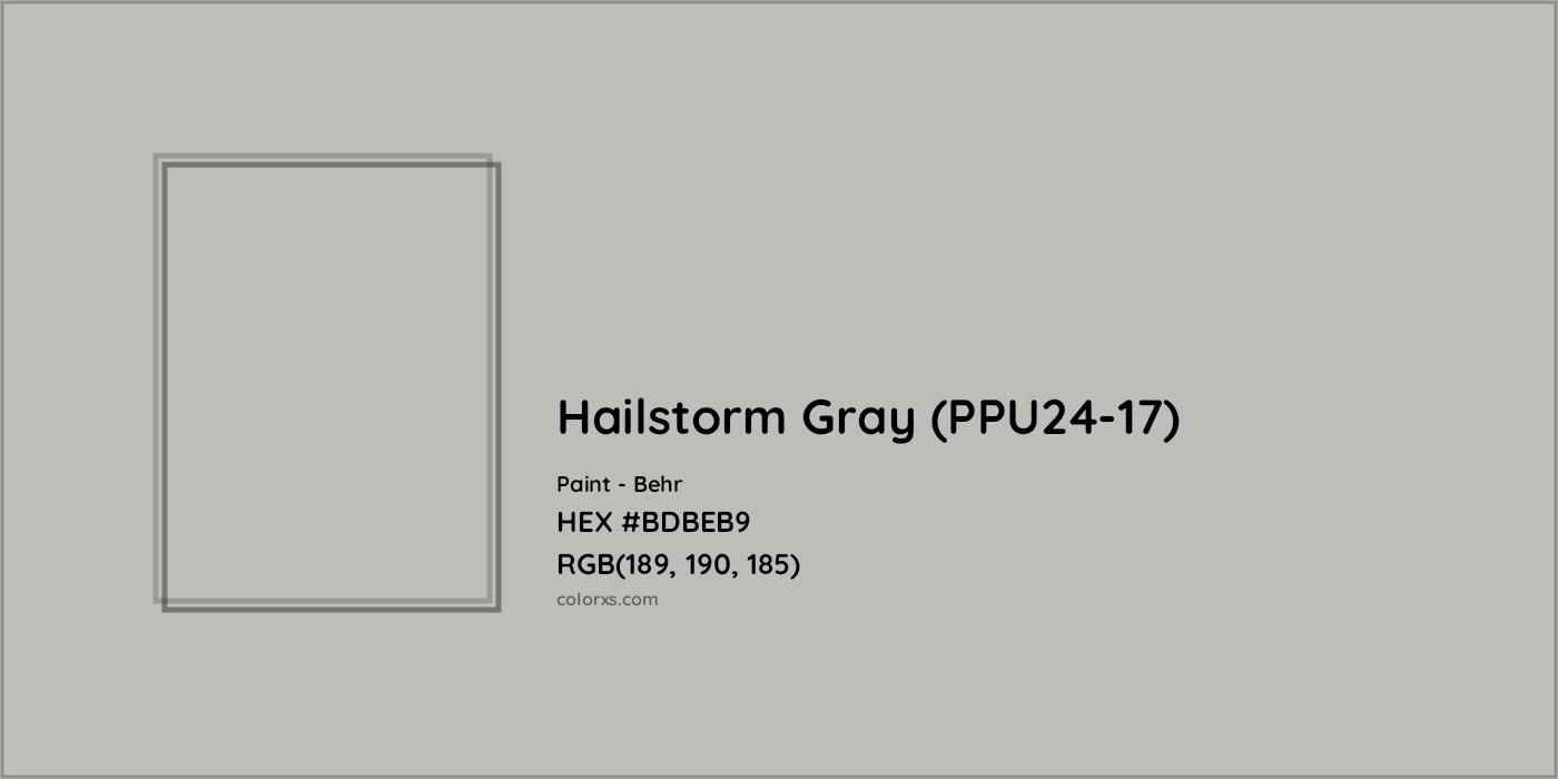HEX #BDBEB9 Hailstorm Gray (PPU24-17) Paint Behr - Color Code