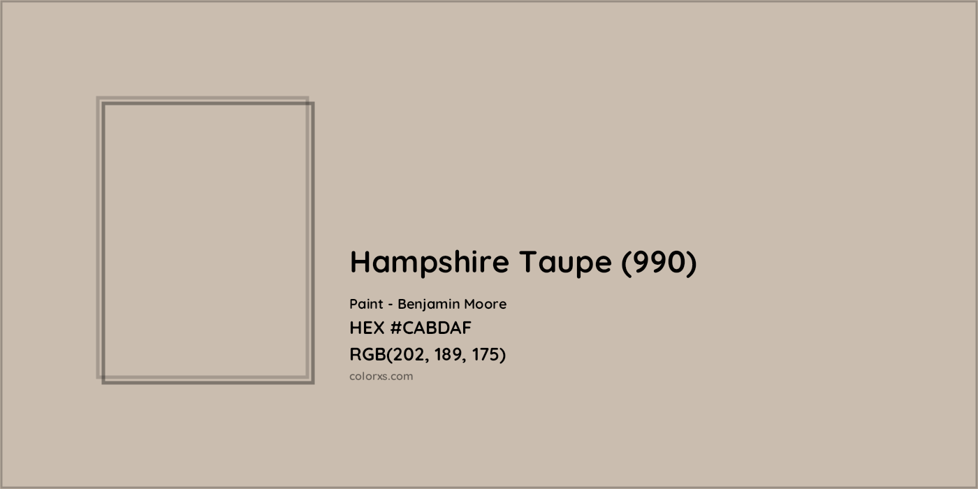HEX #CABDAF Hampshire Taupe (990) Paint Benjamin Moore - Color Code