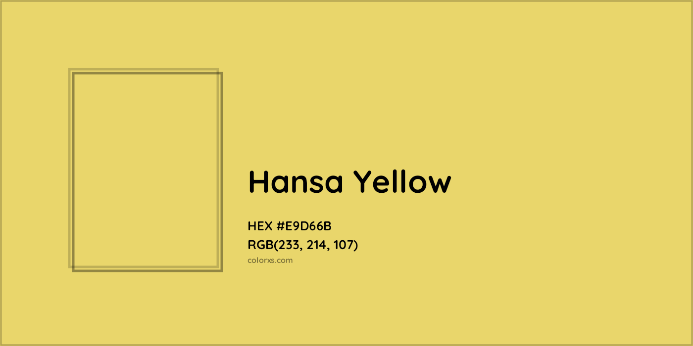 HEX #E9D66B Hansa Yellow Color - Color Code
