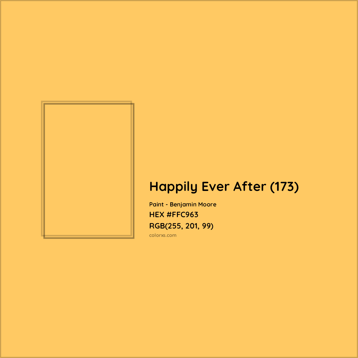 HEX #FFC963 Happily Ever After (173) Paint Benjamin Moore - Color Code