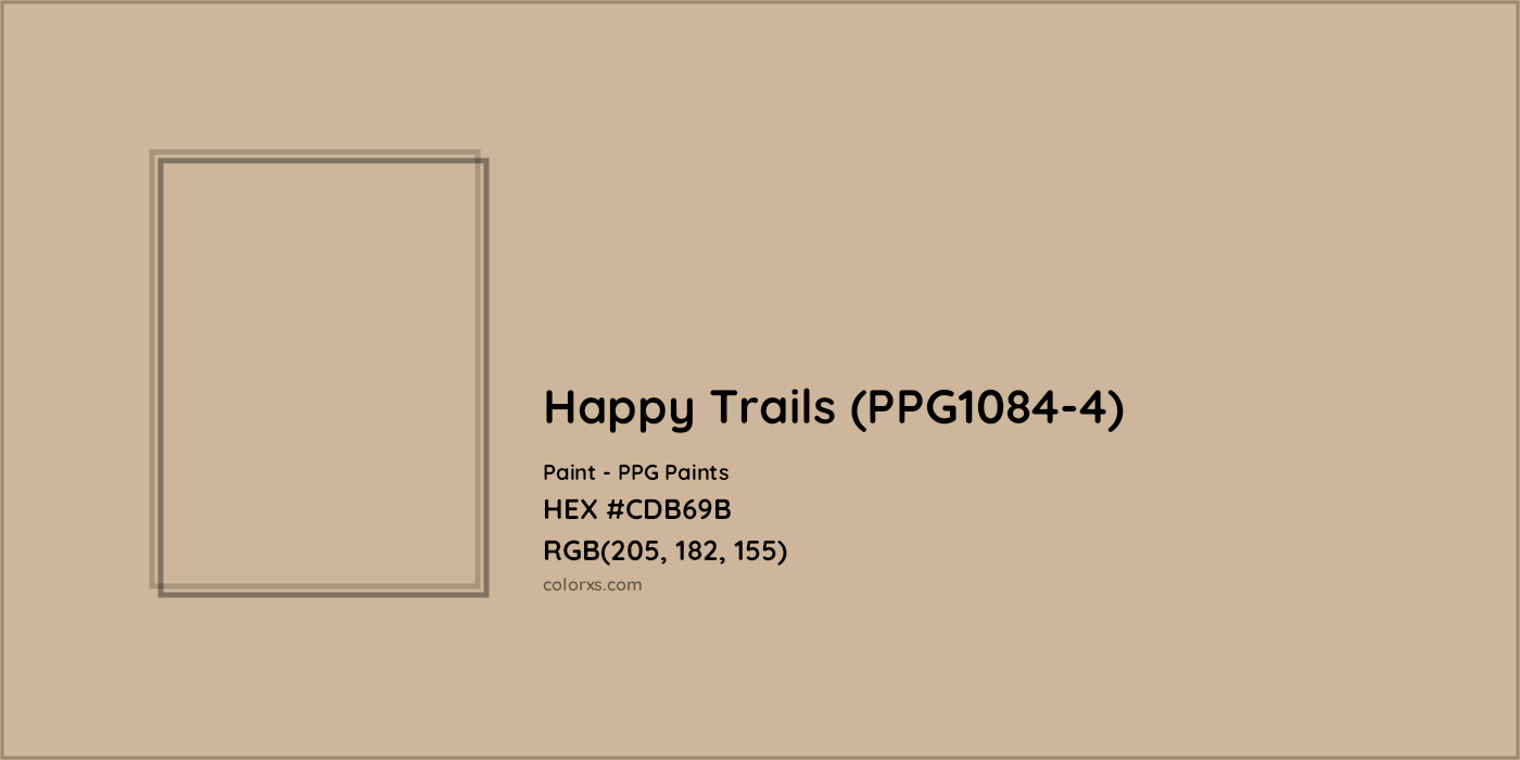 HEX #CDB69B Happy Trails (PPG1084-4) Paint PPG Paints - Color Code