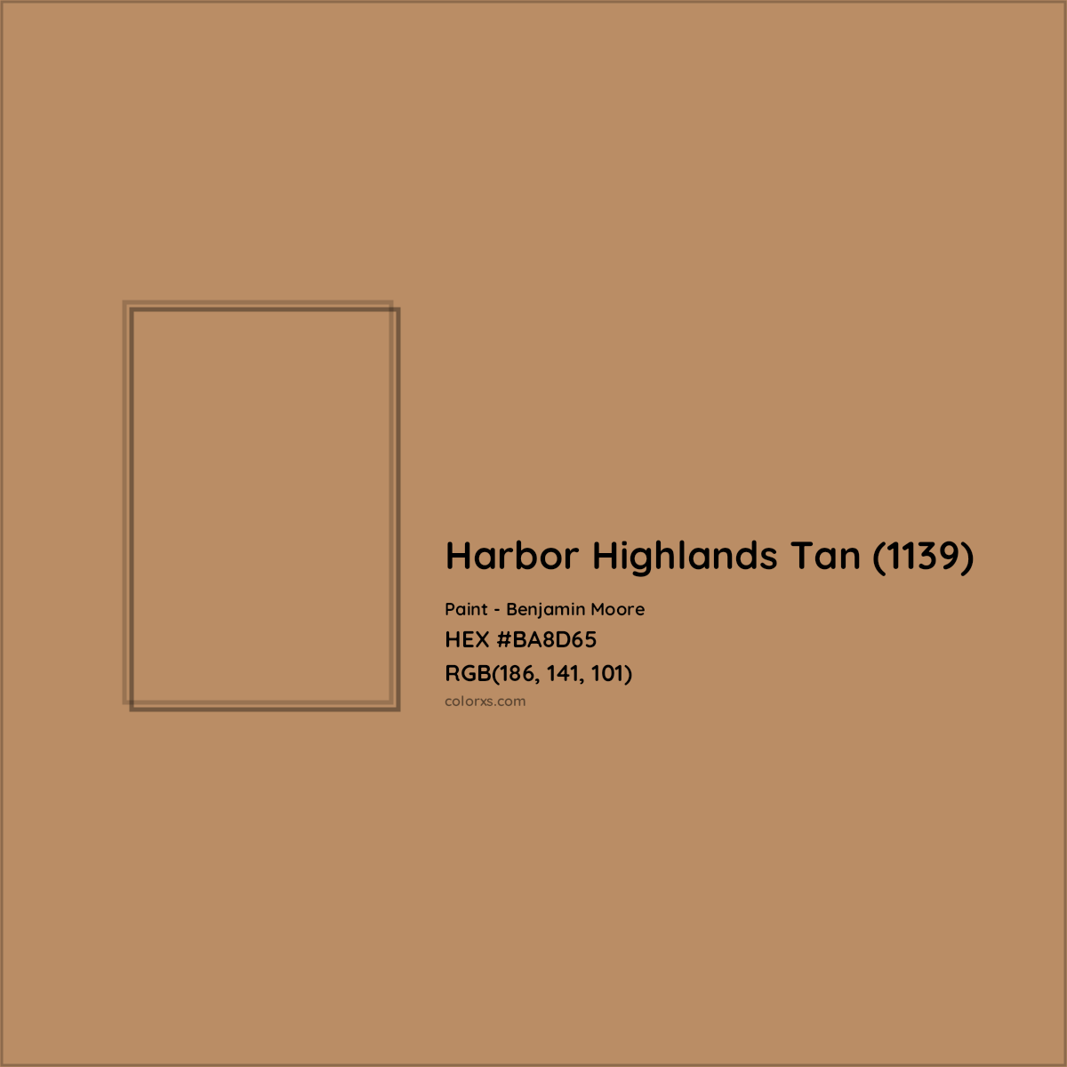 HEX #BA8D65 Harbor Highlands Tan (1139) Paint Benjamin Moore - Color Code