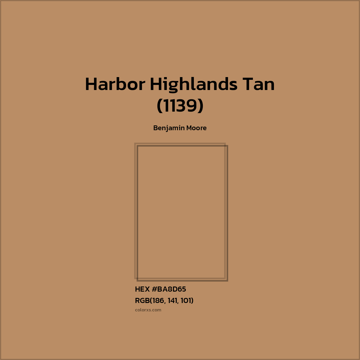 HEX #BA8D65 Harbor Highlands Tan (1139) Paint Benjamin Moore - Color Code