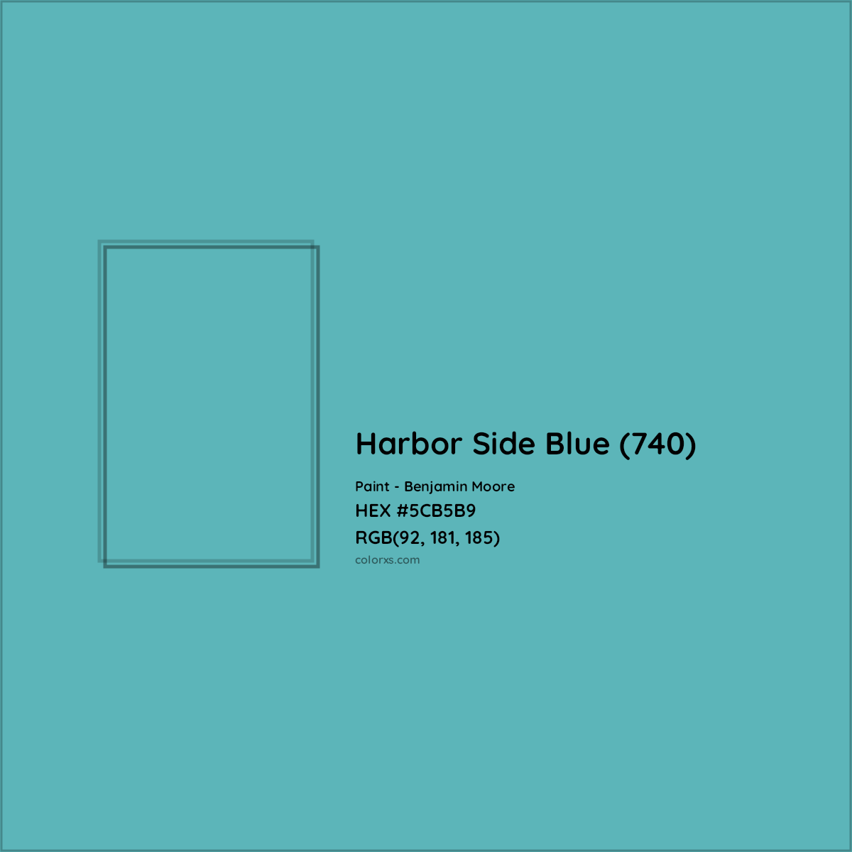 HEX #5CB5B9 Harbor Side Blue (740) Paint Benjamin Moore - Color Code