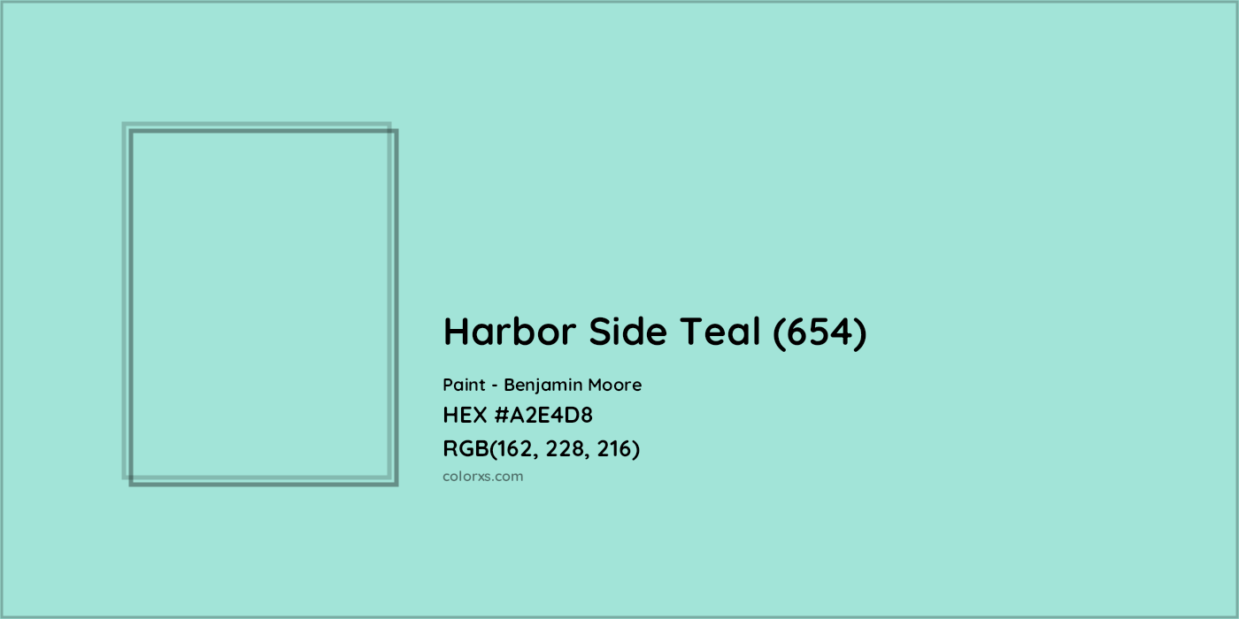 HEX #A2E4D8 Harbor Side Teal (654) Paint Benjamin Moore - Color Code