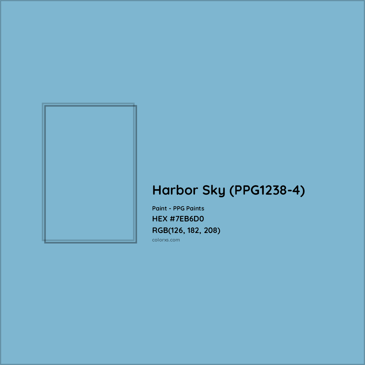 HEX #7EB6D0 Harbor Sky (PPG1238-4) Paint PPG Paints - Color Code