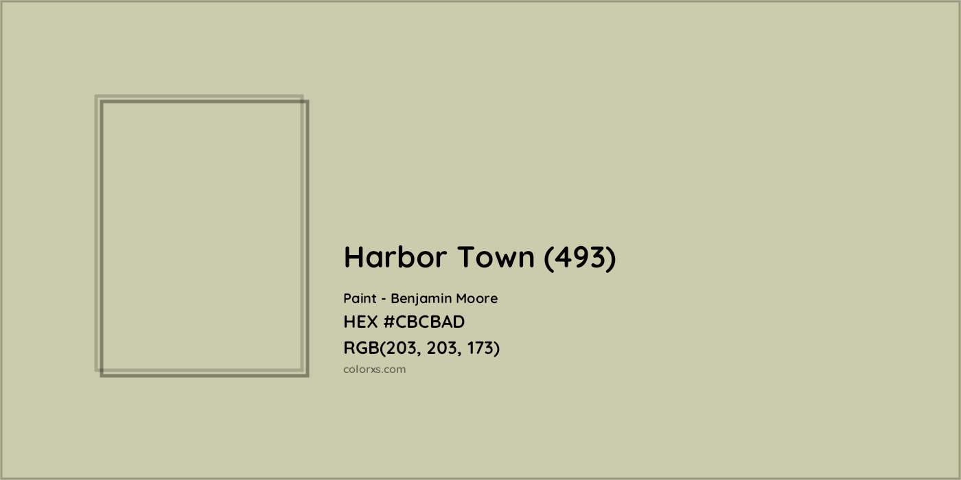 HEX #CBCBAD Harbor Town (493) Paint Benjamin Moore - Color Code