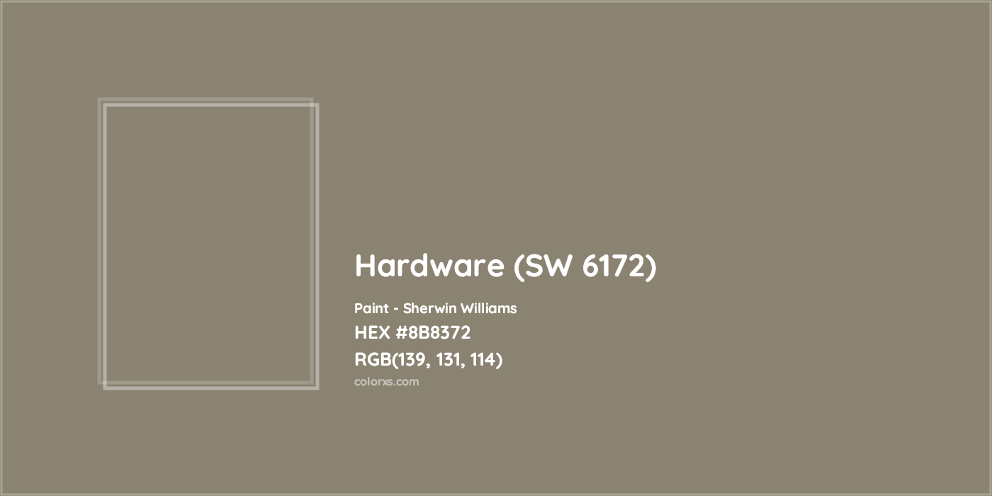 HEX #8B8372 Hardware (SW 6172) Paint Sherwin Williams - Color Code