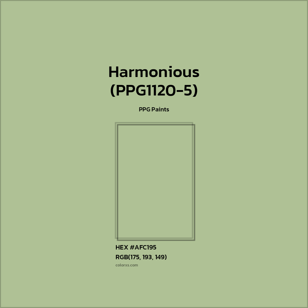 HEX #AFC195 Harmonious (PPG1120-5) Paint PPG Paints - Color Code