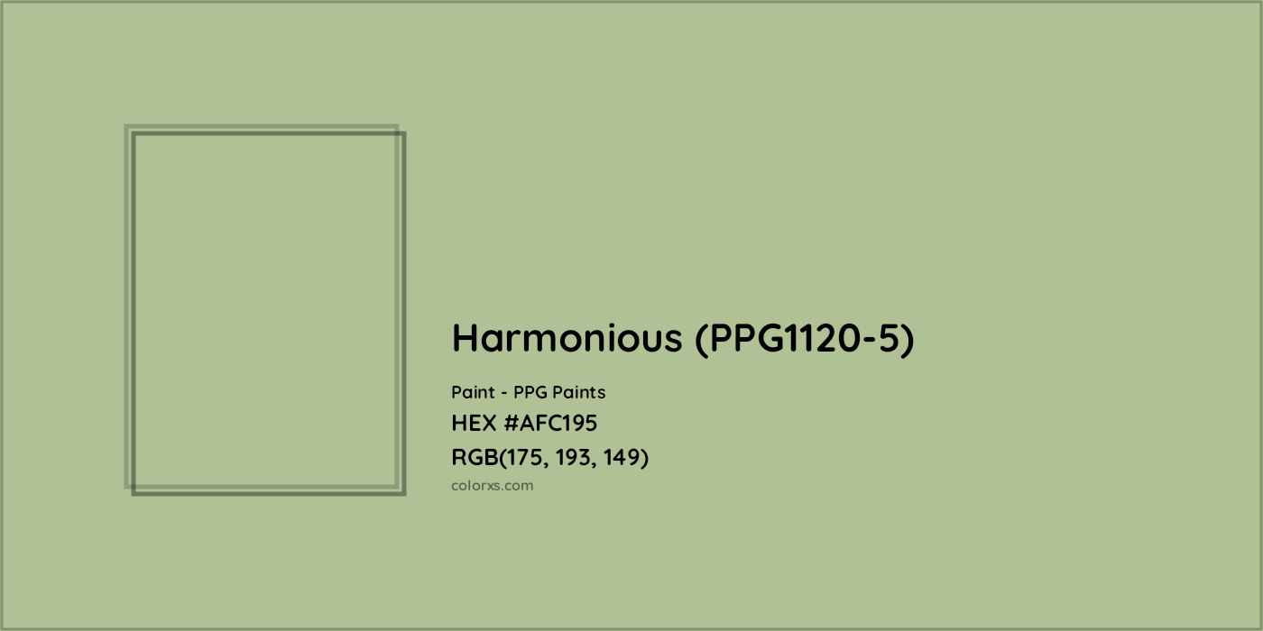 HEX #AFC195 Harmonious (PPG1120-5) Paint PPG Paints - Color Code
