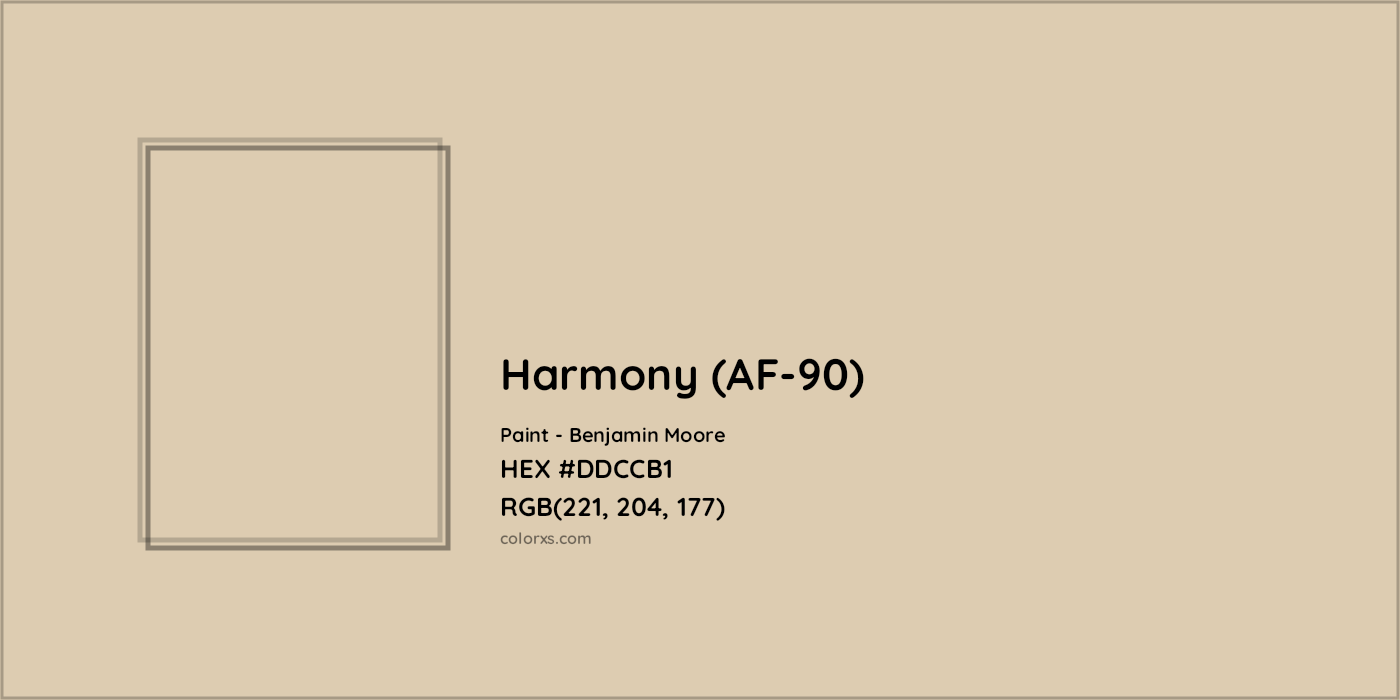 HEX #DDCCB1 Harmony (AF-90) Paint Benjamin Moore - Color Code