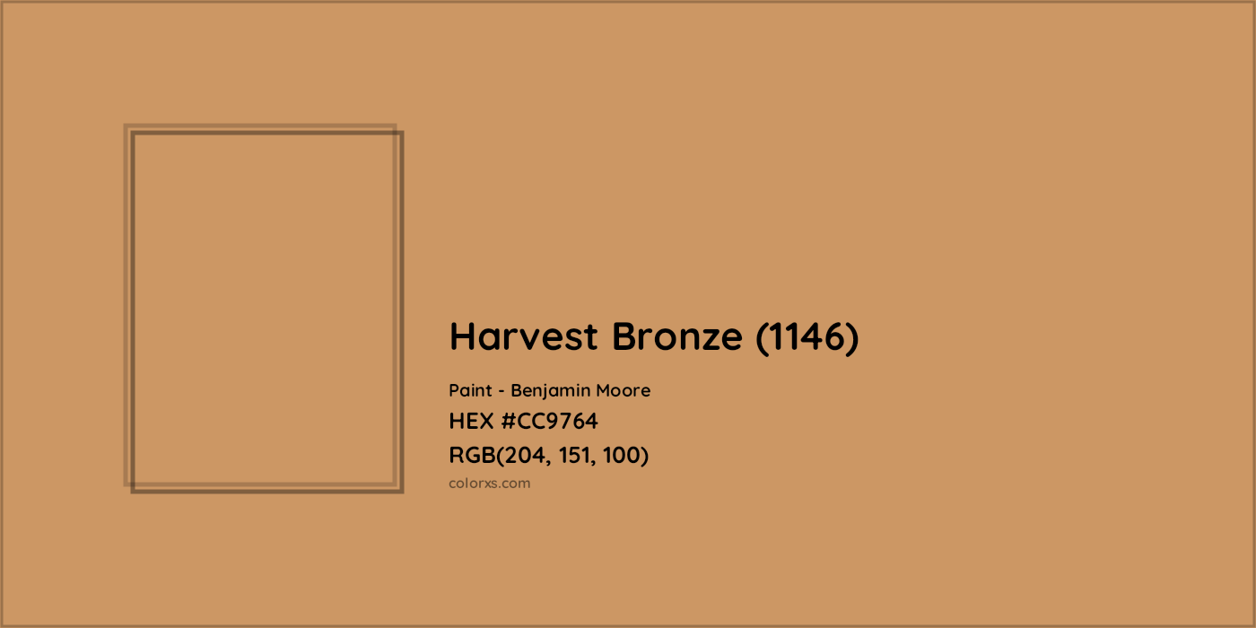 HEX #CC9764 Harvest Bronze (1146) Paint Benjamin Moore - Color Code