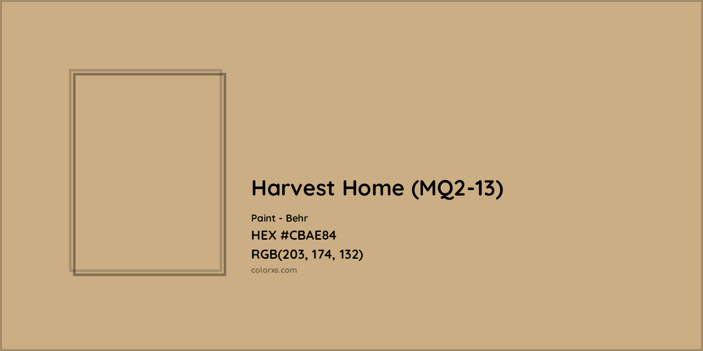 HEX #CBAE84 Harvest Home (MQ2-13) Paint Behr - Color Code
