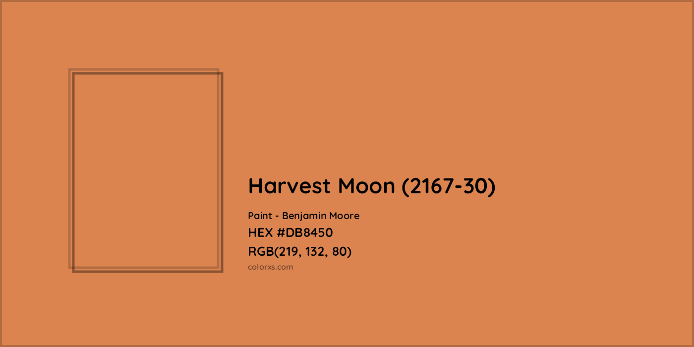 HEX #DB8450 Harvest Moon (2167-30) Paint Benjamin Moore - Color Code