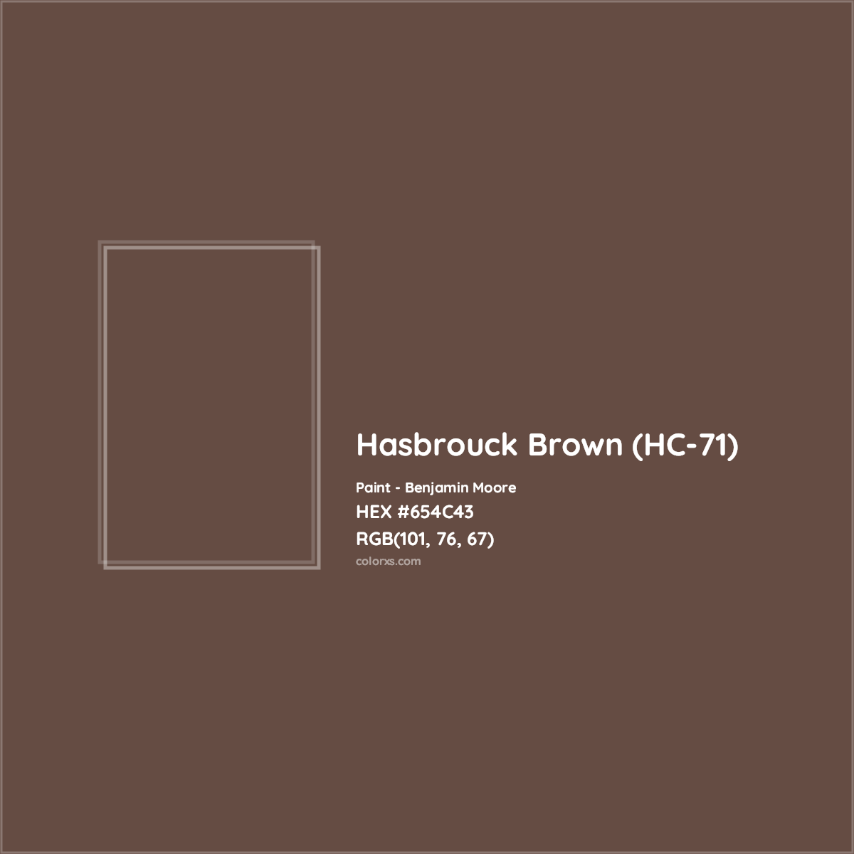 HEX #654C43 Hasbrouck Brown (HC-71) Paint Benjamin Moore - Color Code