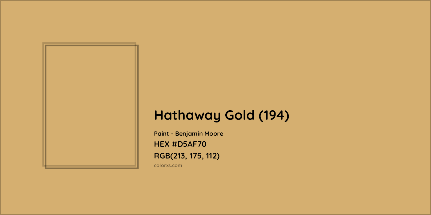 HEX #D5AF70 Hathaway Gold (194) Paint Benjamin Moore - Color Code