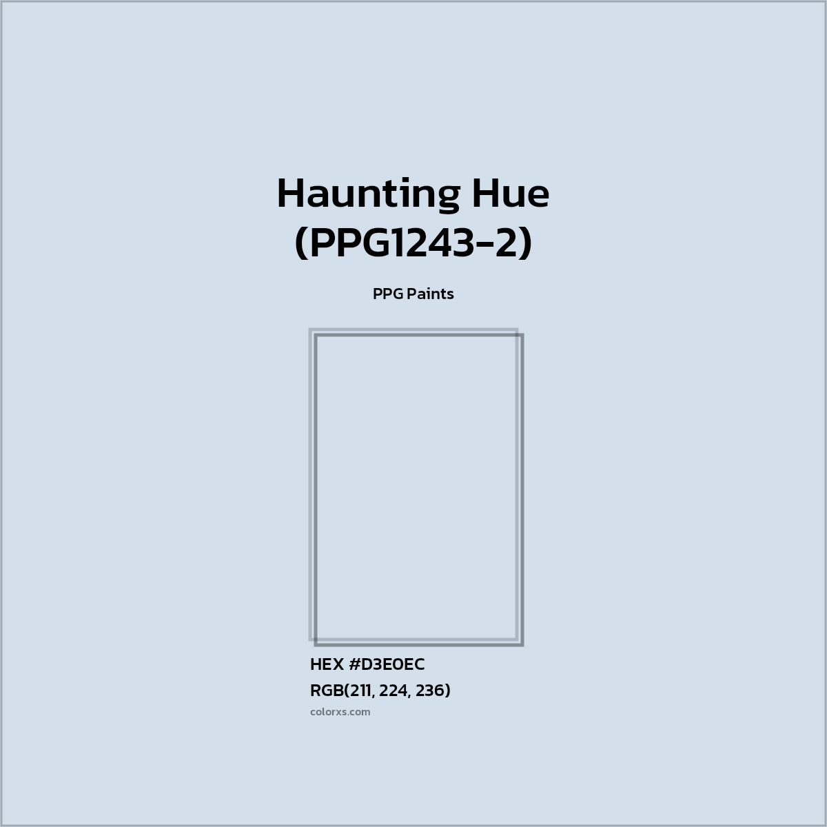 HEX #D3E0EC Haunting Hue (PPG1243-2) Paint PPG Paints - Color Code