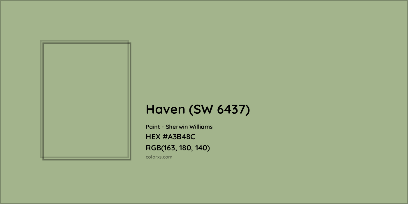 HEX #A3B48C Haven (SW 6437) Paint Sherwin Williams - Color Code
