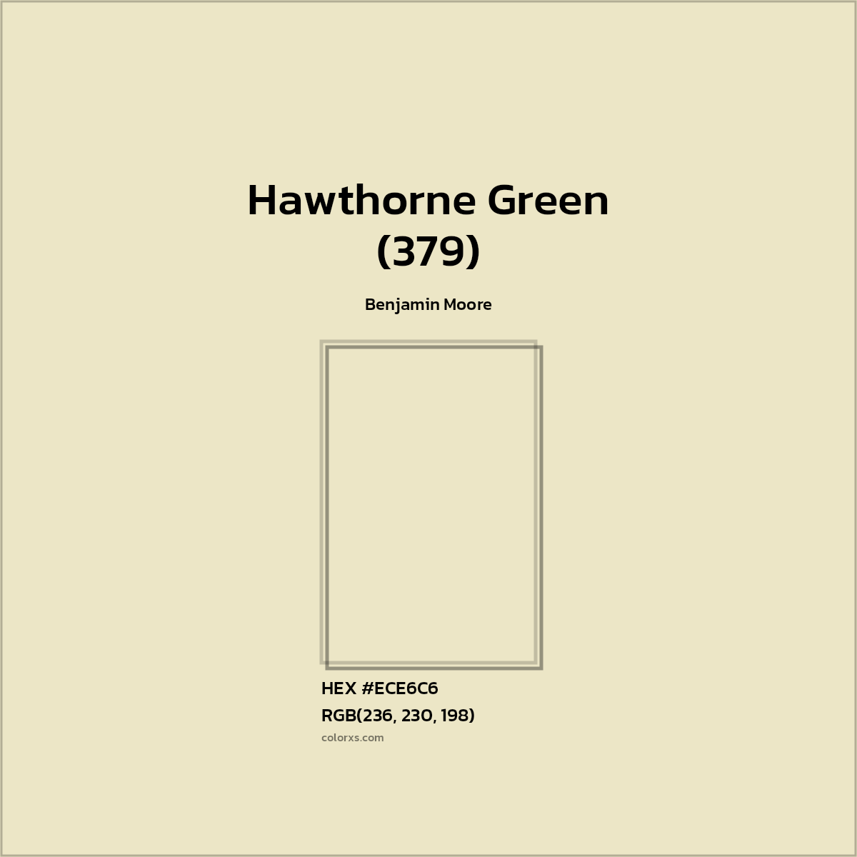 HEX #ECE6C6 Hawthorne Green (379) Paint Benjamin Moore - Color Code