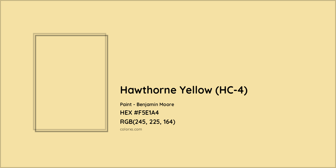 HEX #F5E1A4 Hawthorne Yellow (HC-4) Paint Benjamin Moore - Color Code