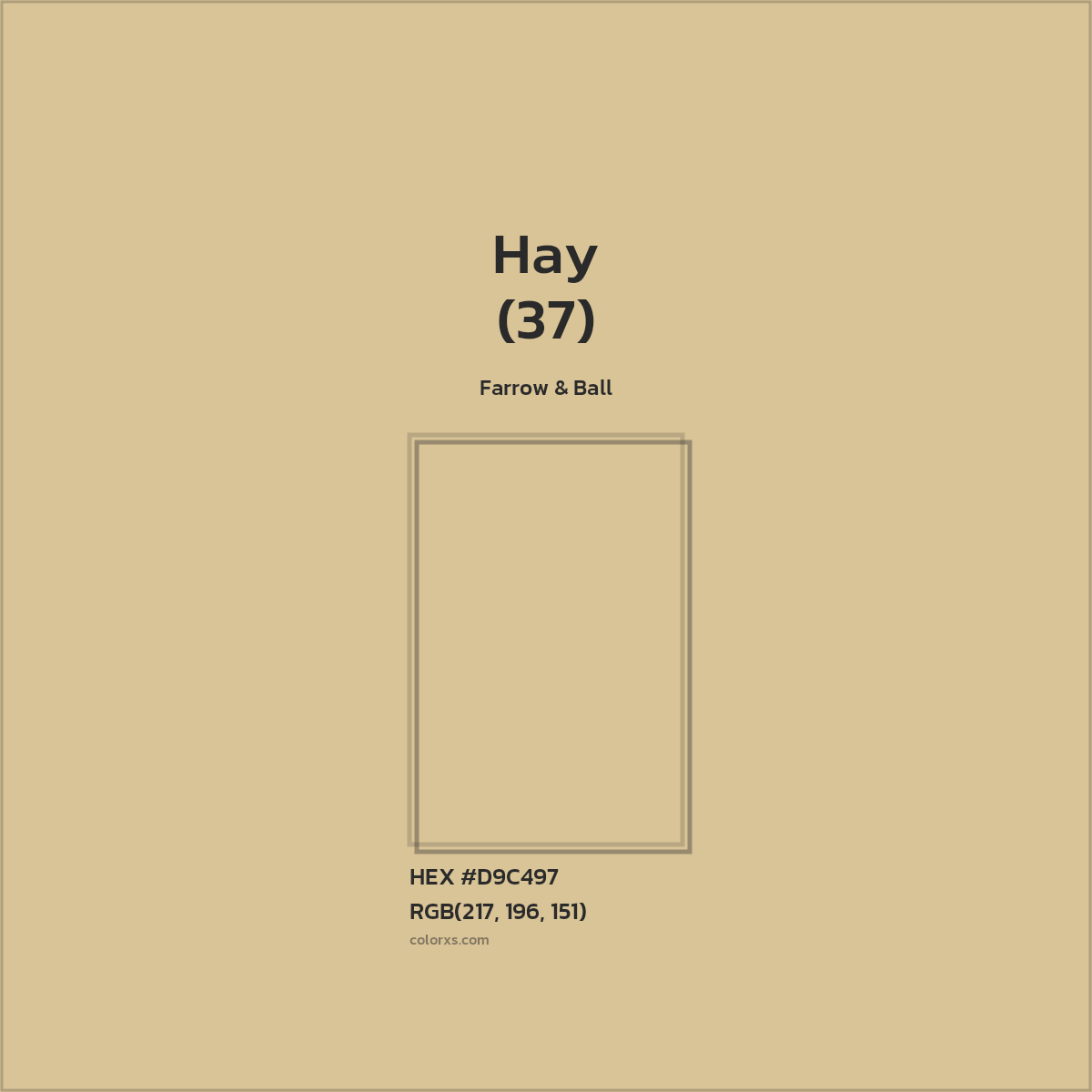 HEX #D9C497 Hay (37) Paint Farrow & Ball - Color Code